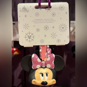 Disney Parks 2026 Minnie Mouse Autograph Ear Hat Christmas Ornament NEW